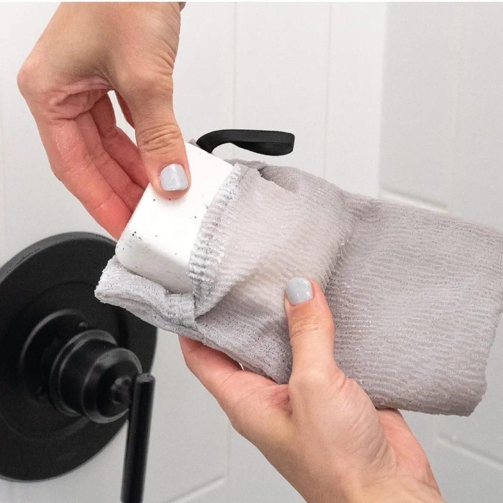 2 Exfoliating Soap Pouches - Gray